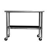 2x4 ft Stainless Steel Kitchen Prep Table w/ Casters